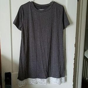 Brand New Tunic Gray with white lace